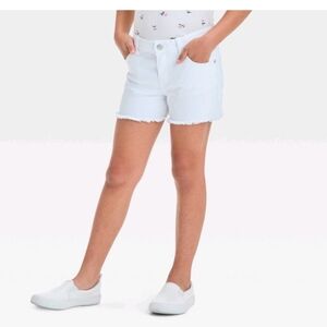 🆕️ Cat & Jack Cutoff Mid-Rise Jean Shorts White Shorts Girls' Plus LARGE PLUS